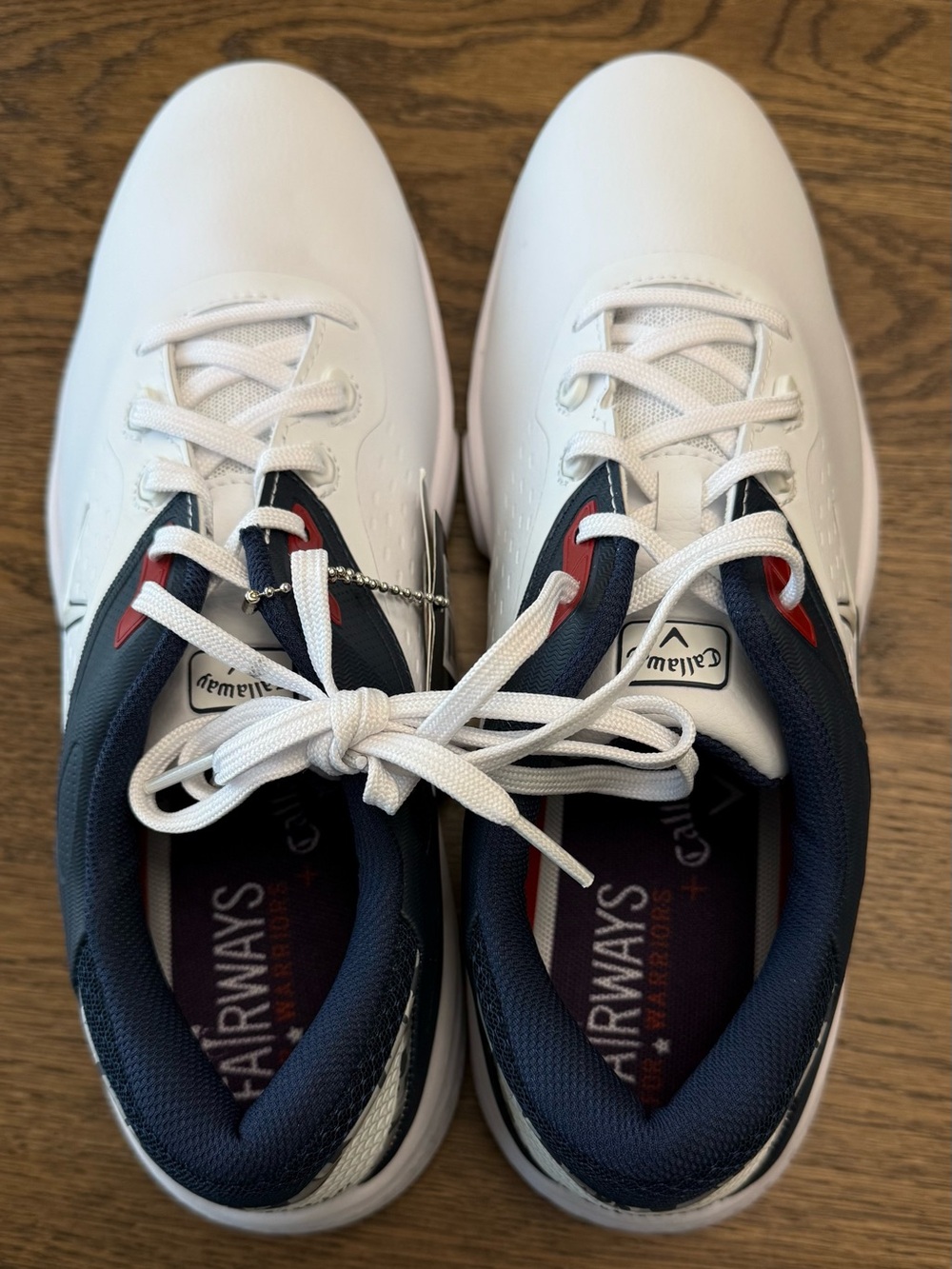 NWT Callaway Coronado V3 Golf Shoes White Blue Red Men's Size 11 2E Wide -no box